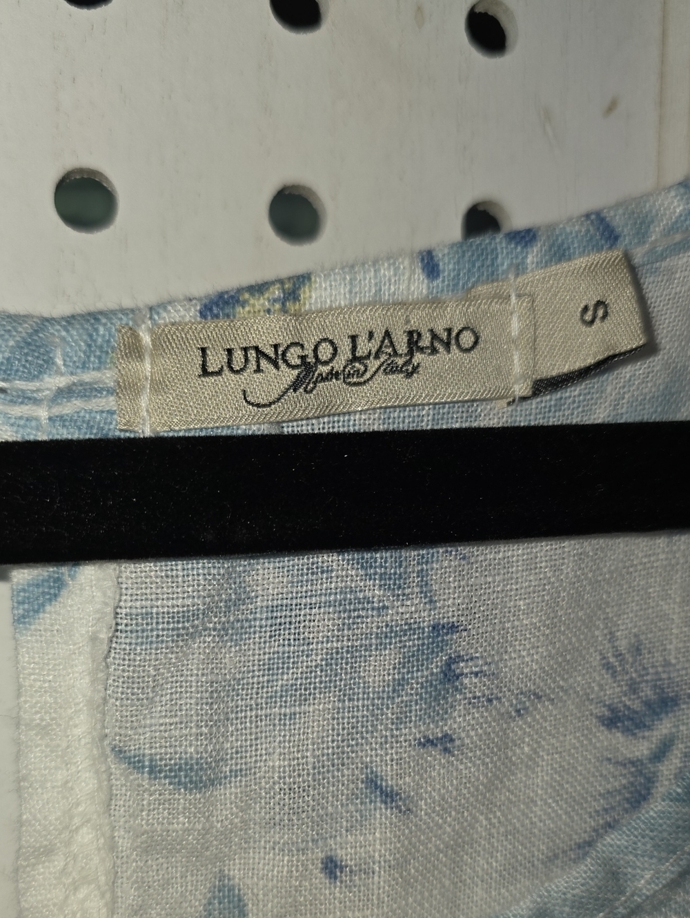 Lungo L'Arno 100% Linen Sleeveless Light Blue Floral Maxi Dress Tropical Small - Picture 4 of 8